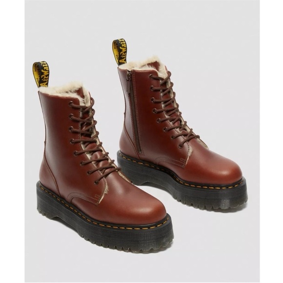 Dr Martens • Jadon Faux Fur Lined Platform Boots brown Abruzzo leather 8 - Picture 5 of 12
